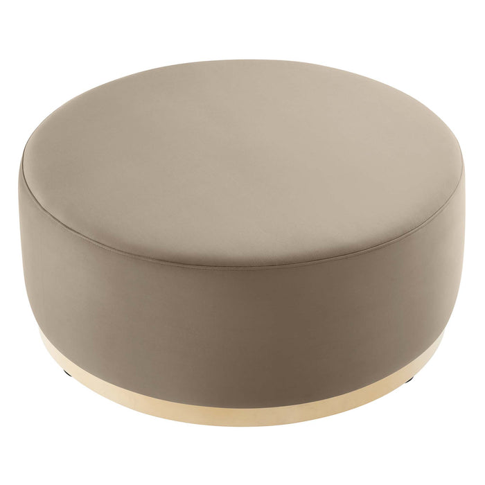 Tilden Large 38" Round Performance Velvet Upholstered Ottoman by Modway