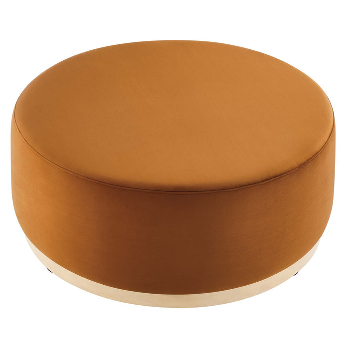 Tilden Large 38" Round Performance Velvet Upholstered Ottoman by Modway