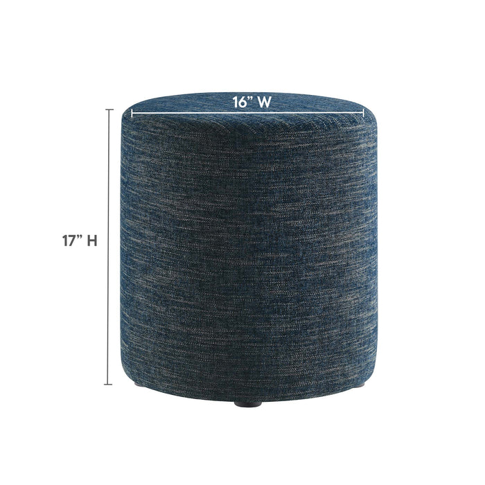 Callum 16" Round Woven Heathered Fabric Upholstered Ottoman by Modway