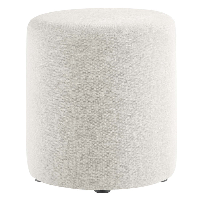 Callum 16" Round Woven Heathered Fabric Upholstered Ottoman by Modway