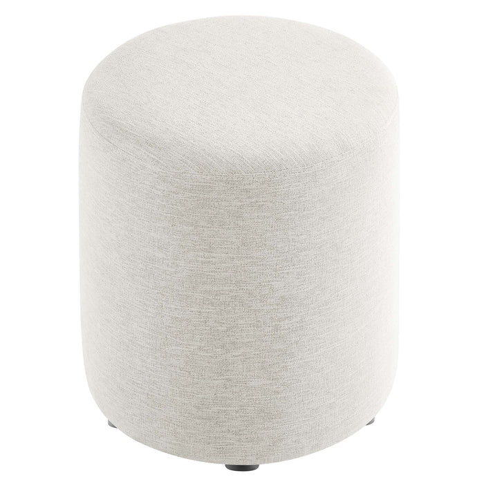 Callum 16" Round Woven Heathered Fabric Upholstered Ottoman by Modway