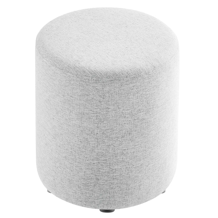 Callum 16" Round Woven Heathered Fabric Upholstered Ottoman by Modway