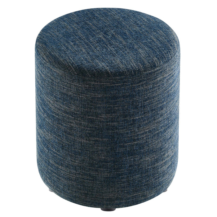 Callum 16" Round Woven Heathered Fabric Upholstered Ottoman by Modway