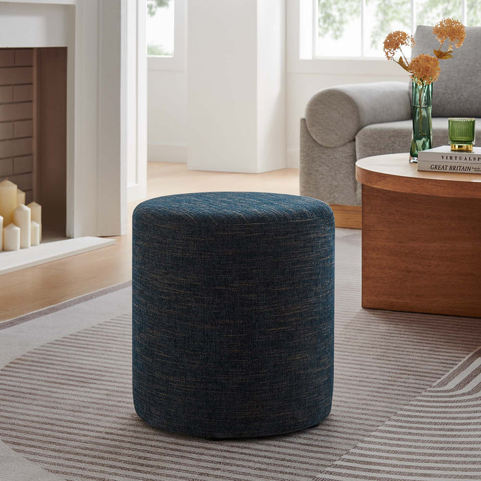 Callum 16" Round Woven Heathered Fabric Upholstered Ottoman by Modway