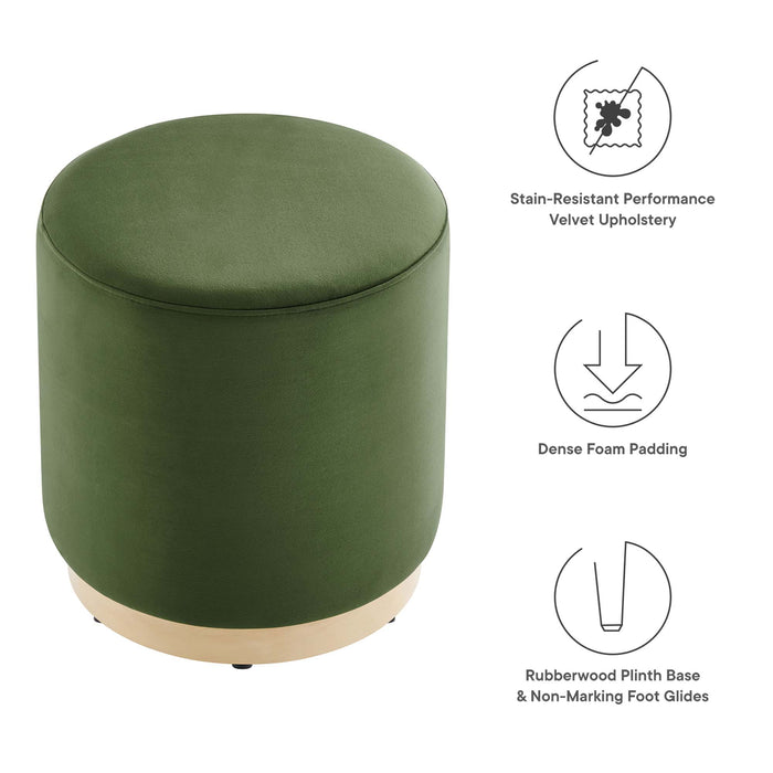 Tilden 16" Round Performance Velvet Upholstered Ottoman by Modway