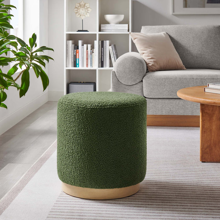 Tilden 16" Round Sherpa Upholstered Ottoman by Modway