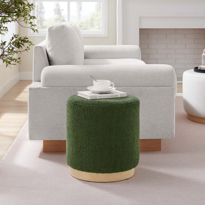 Tilden 16" Round Sherpa Upholstered Ottoman by Modway