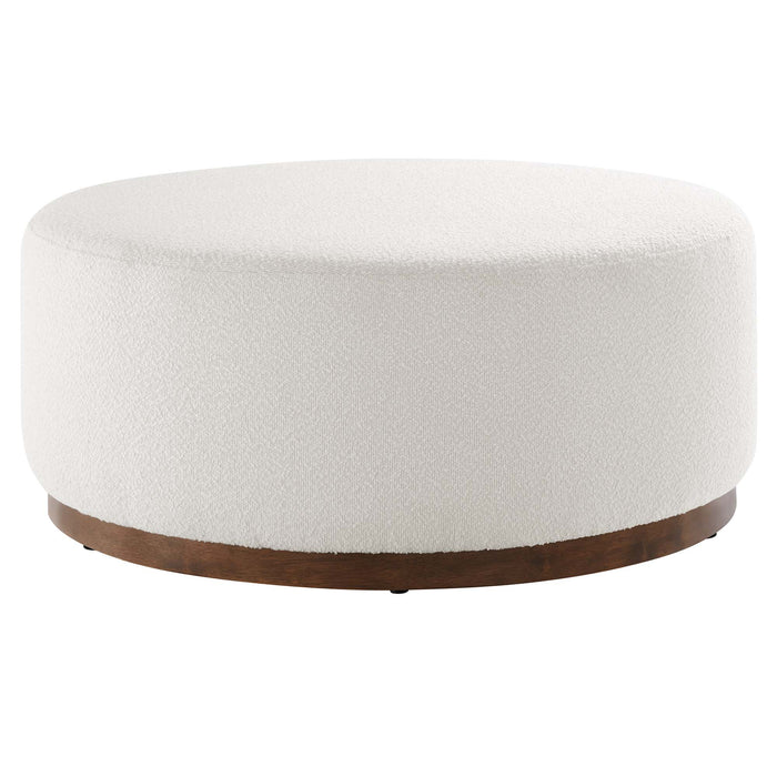 Tilden Large 38" Round Boucle Upholstered Upholstered Ottoman by Modway