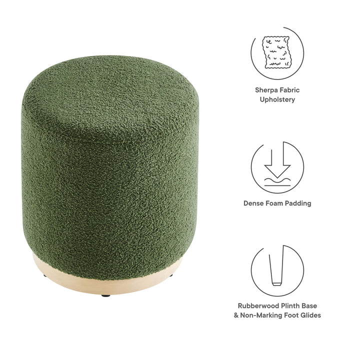 Tilden 16" Round Sherpa Upholstered Ottoman by Modway