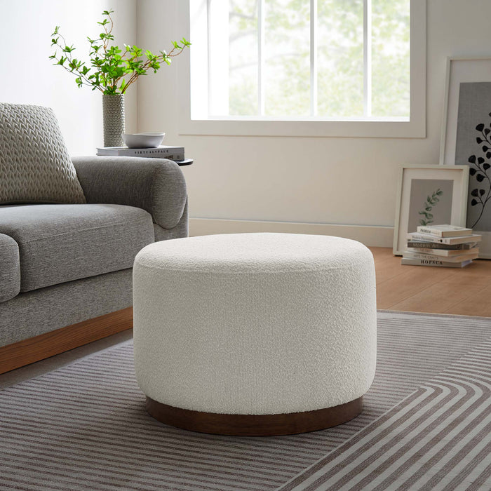 Tilden Large 23" Round Boucle Upholstered Upholstered Ottoman by Modway