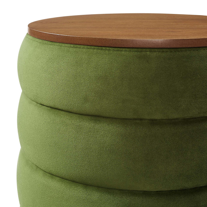 Mezzo Round Performance Velvet Storage Ottoman by Modway