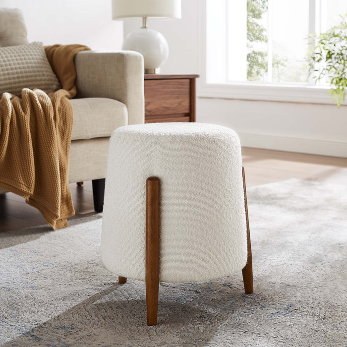 Riven Upholstered Boucle Fabric Ottoman by Modway