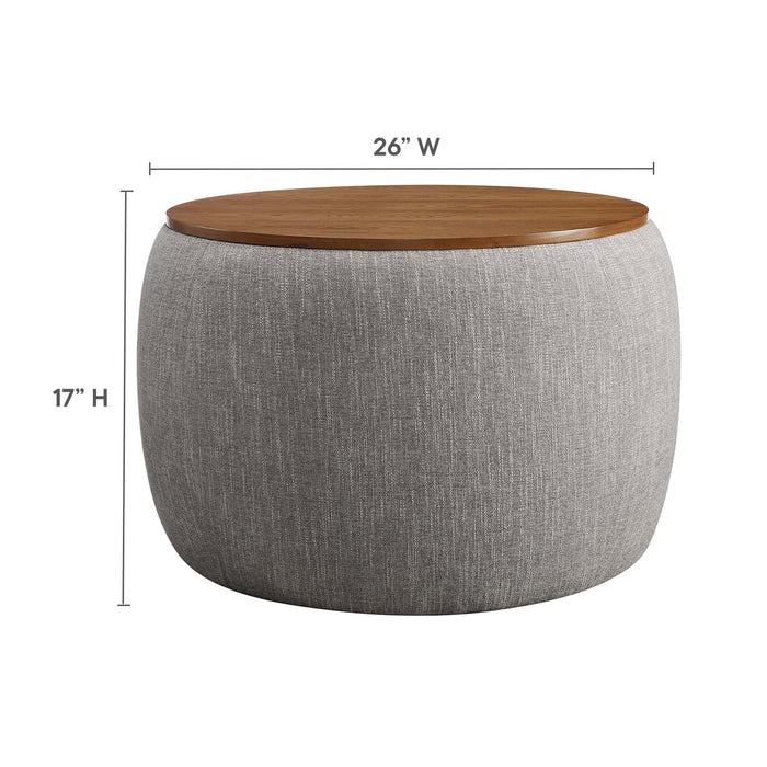 Perla Woven Heathered Fabric Upholstered Storage Ottoman by Modway