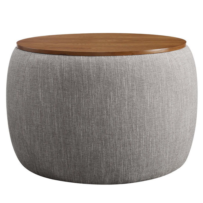 Perla Woven Heathered Fabric Upholstered Storage Ottoman by Modway