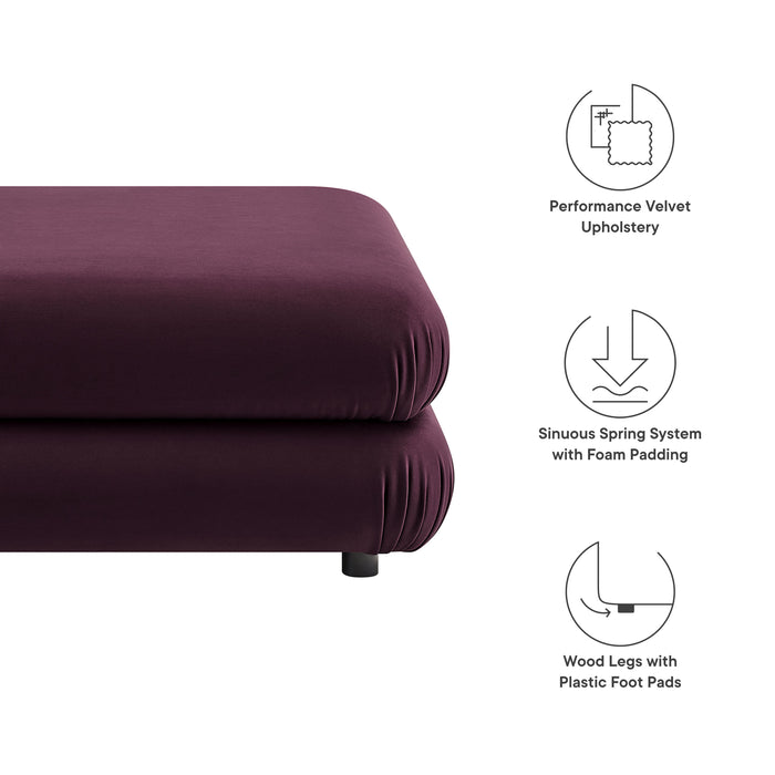 Jubilee Modular Performance Velvet Ottoman by Modway