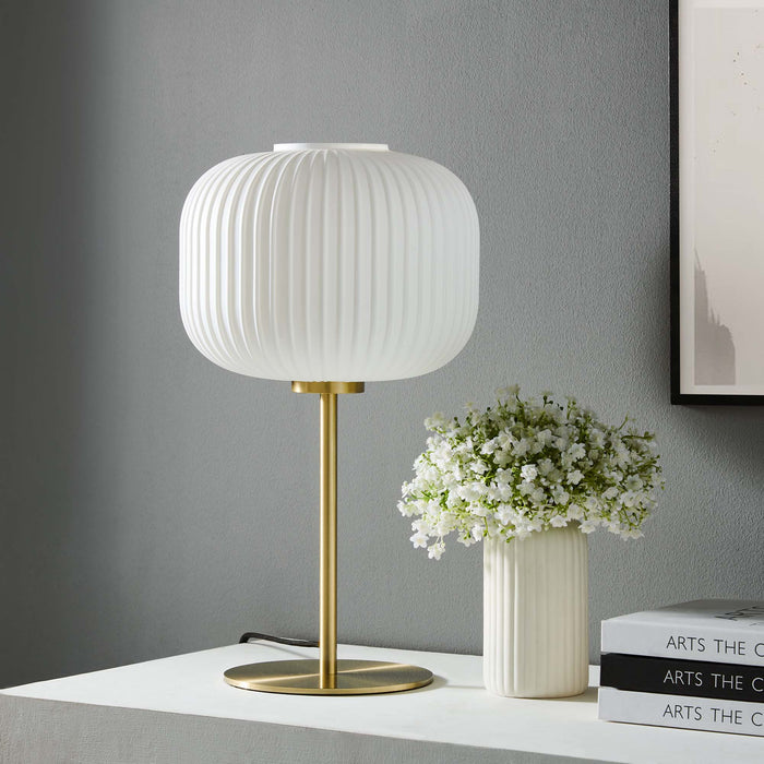 Reprise Glass Sphere Glass and Metal Table Lamp by Modway