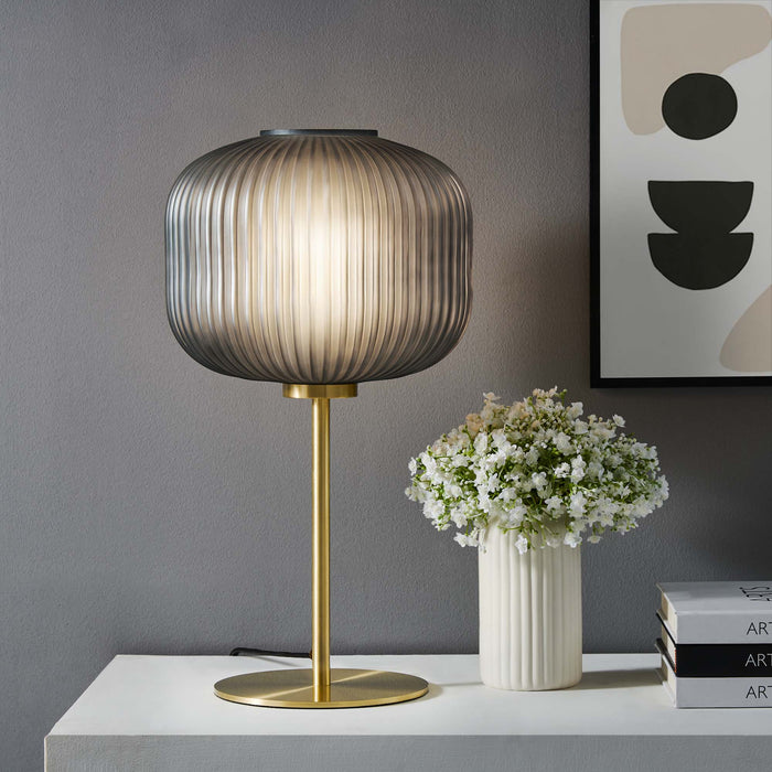 Reprise Glass Sphere Glass and Metal Table Lamp by Modway