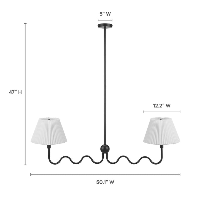 Wave Squiggle 2-Arm Pendant Light by Modway