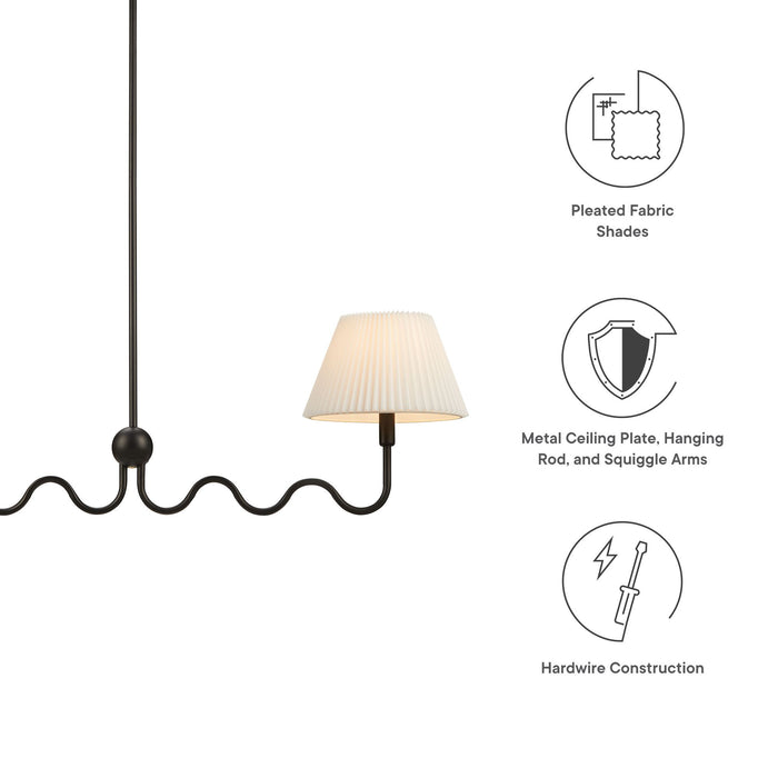 Wave Squiggle 2-Arm Pendant Light by Modway