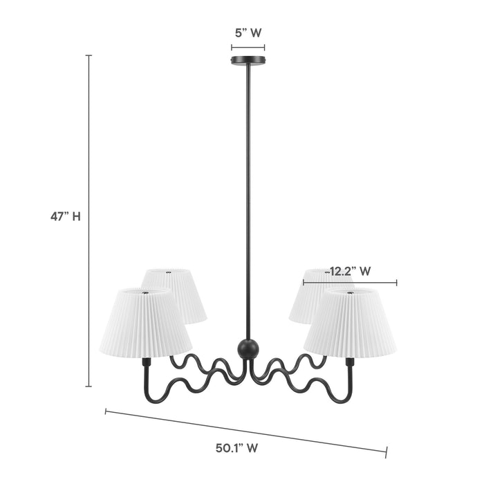 Wave Squiggle 4-Arm Pendant Light by Modway