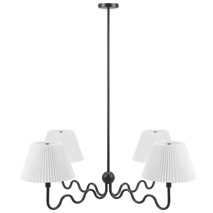 Wave Squiggle 4-Arm Pendant Light by Modway