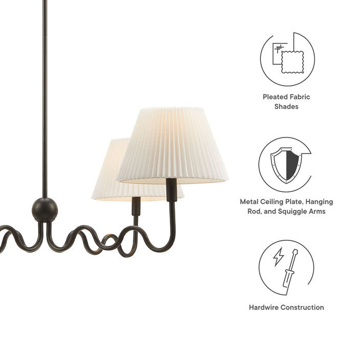 Wave Squiggle 4-Arm Pendant Light by Modway