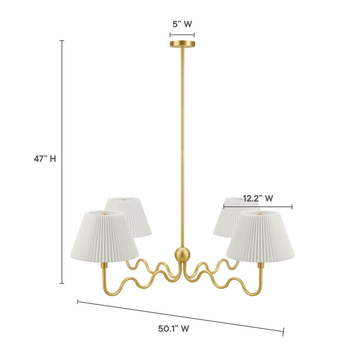 Wave Squiggle 4-Arm Pendant Light by Modway