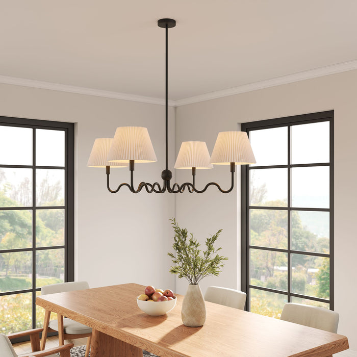 Wave Squiggle 4-Arm Pendant Light by Modway