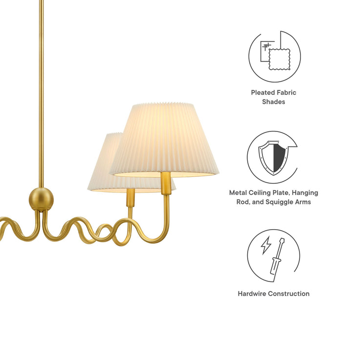 Wave Squiggle 4-Arm Pendant Light by Modway