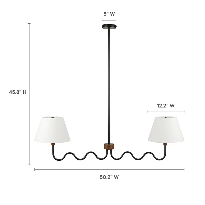 Sunlit Squiggle 2-Arm Pendant Light by Modway