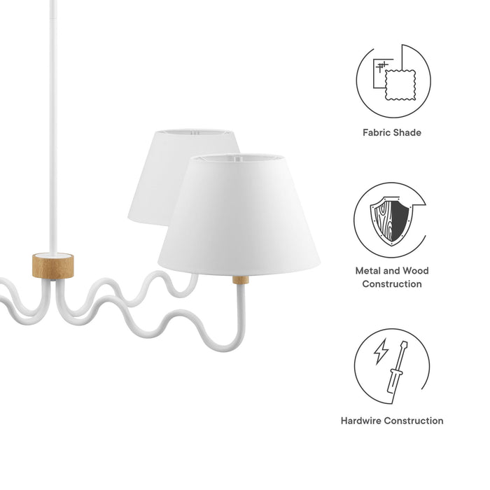 Sunlit Squiggle 4-Arm Pendant Light by Modway