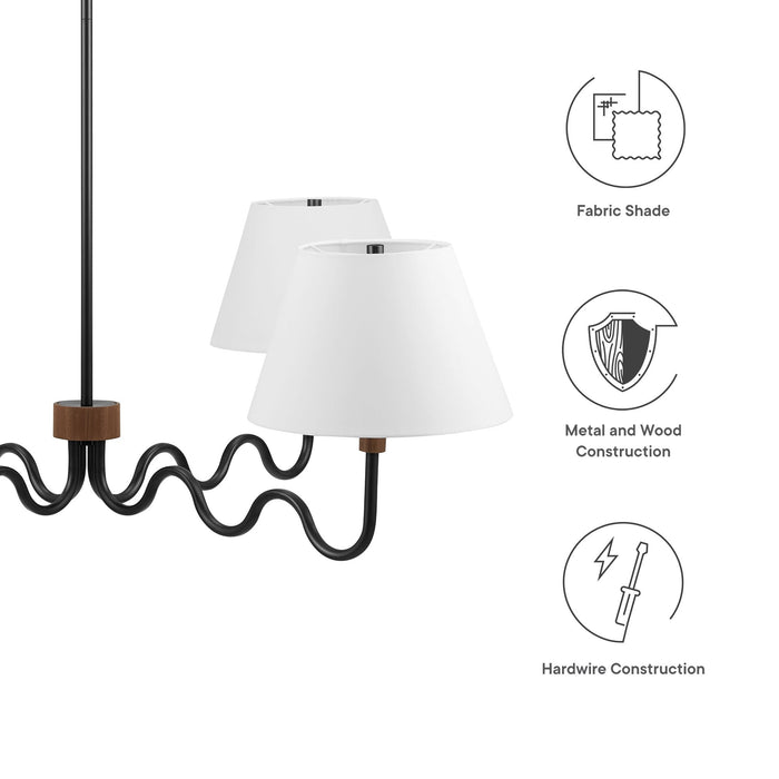 Sunlit Squiggle 4-Arm Pendant Light by Modway