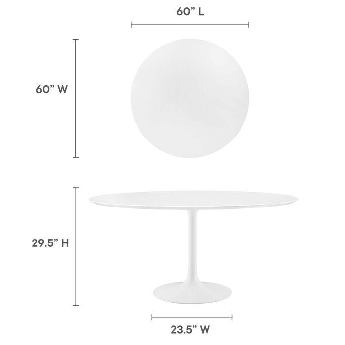 Lippa 60" Round Wood Top Dining Table by Modway