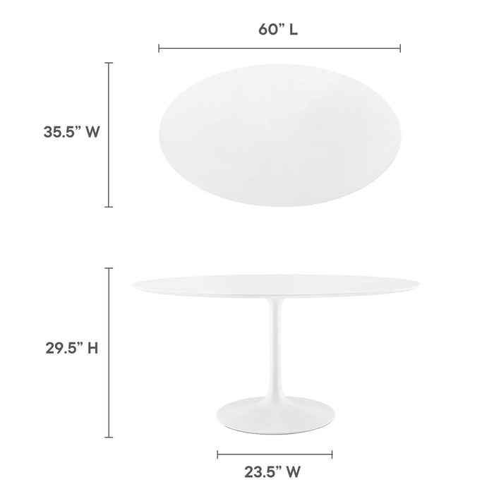 Lippa 60" Oval Wood Top Dining Table by Modway