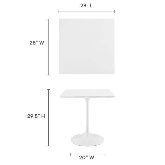 Lippa 28" Square Wood Top Dining Table by Modway