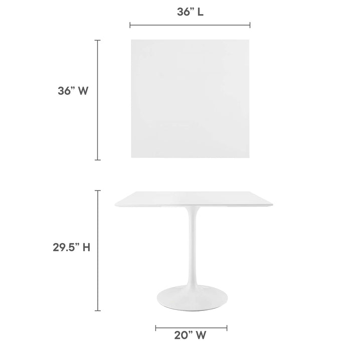 Lippa 36" Square Wood Top Dining Table by Modway