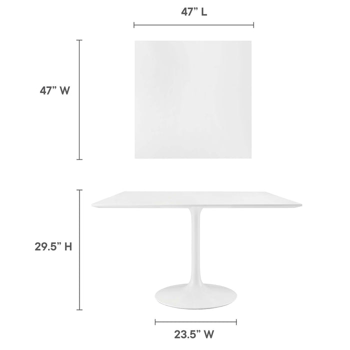 Lippa 48" Square Wood Top Dining Table by Modway