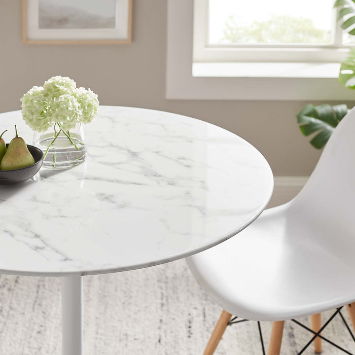 Lippa 36" Round Artificial Marble Dining Table by Modway