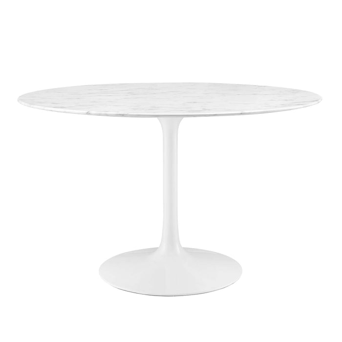 Lippa 48" Round Artificial Marble Dining Table by Modway