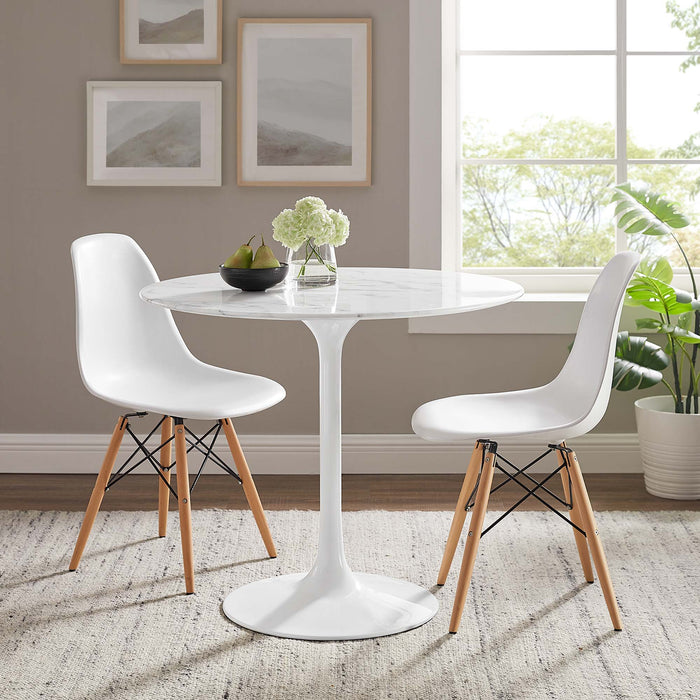 Lippa 36" Round Artificial Marble Dining Table by Modway