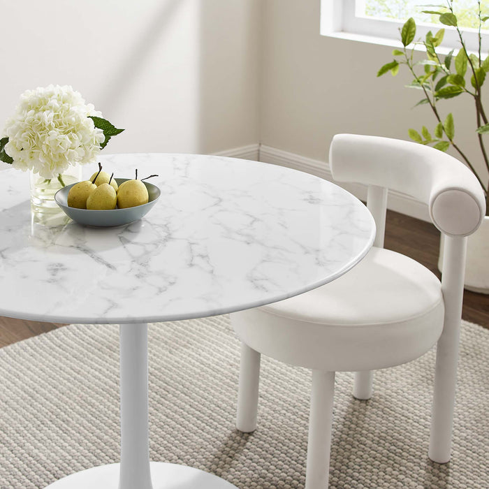 Lippa 40" Round Artificial Marble Dining Table by Modway