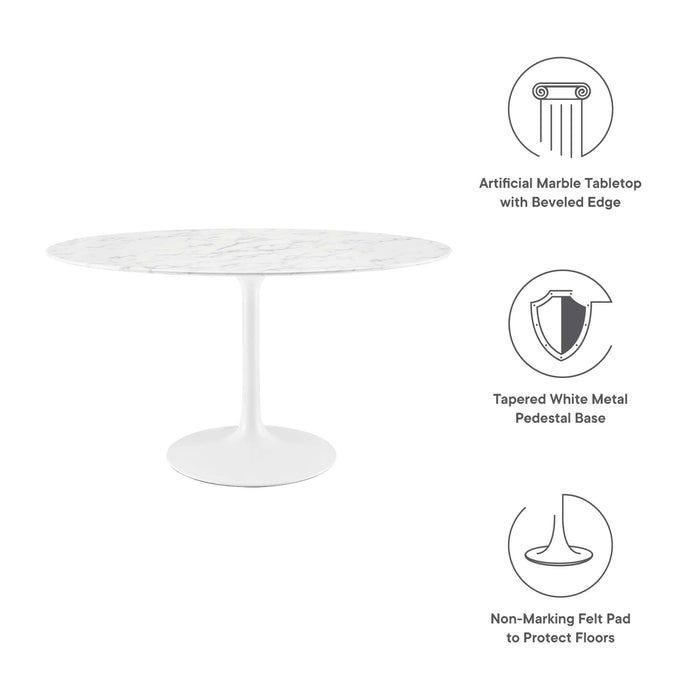 Lippa 54" Oval Artificial Marble Dining Table by Modway