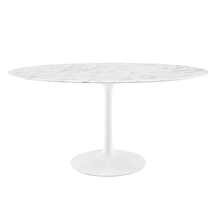 Lippa 60" Oval Artificial Marble Dining Table by Modway