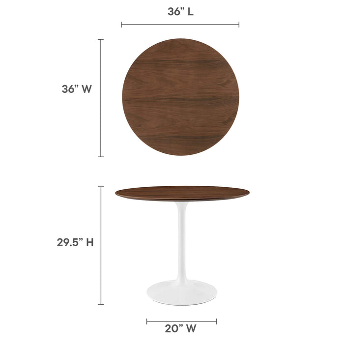 Lippa 36" Round Walnut Dining Table by Modway