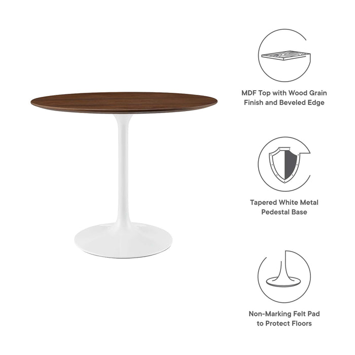 Lippa 36" Round Walnut Dining Table by Modway