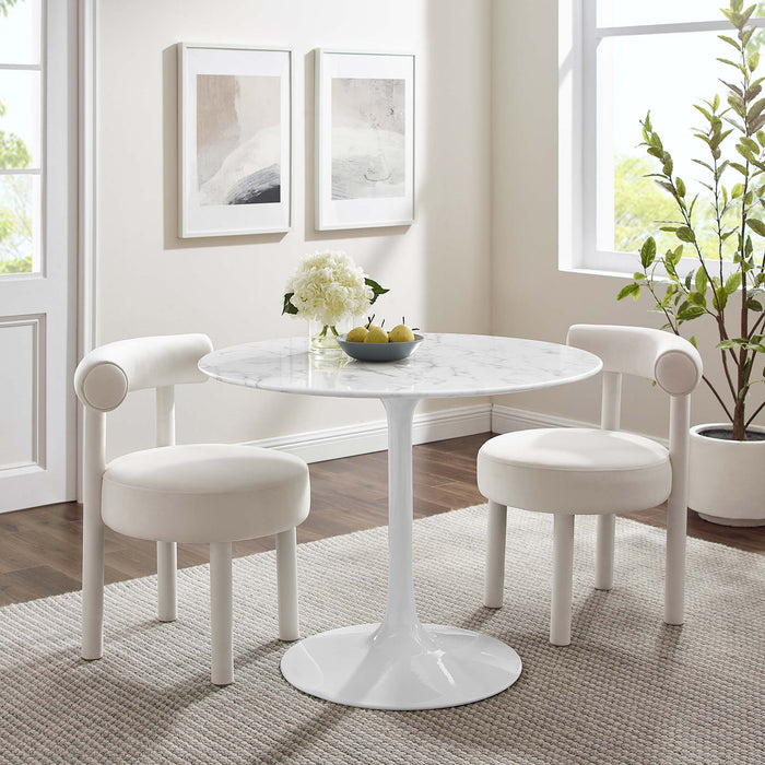 Lippa 40" Round Artificial Marble Dining Table by Modway