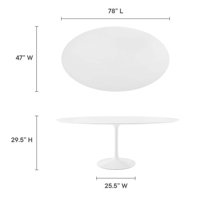 Lippa 78" Oval Wood Top Dining Table by Modway