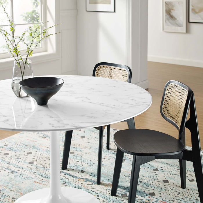 Lippa 48" Round Artificial Marble Dining Table by Modway