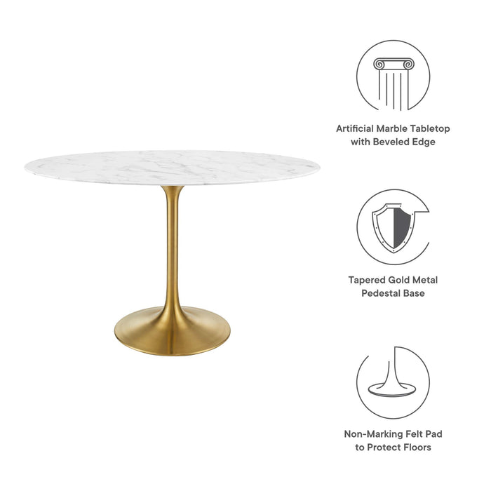 Lippa 48" Oval Artificial Marble Dining Table by Modway