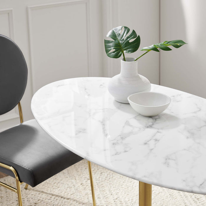 Lippa 48" Oval Artificial Marble Dining Table by Modway